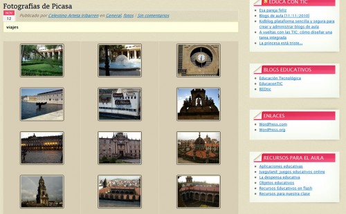 Figura 5 - Otro ejemplo de galerías de Picasa en un blog de Multiblog
