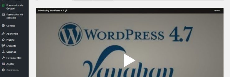 Actualización a WordPress 4.7