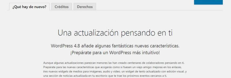 Actualización a WordPress 4.8